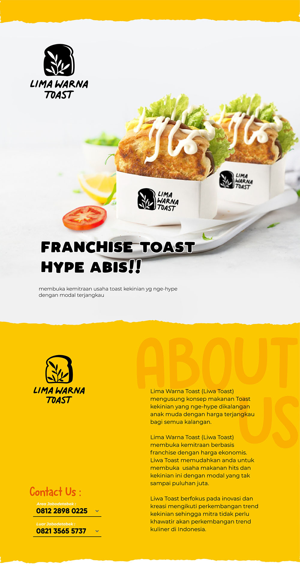 franchise toast murah mulai 7 jutaan lima warna