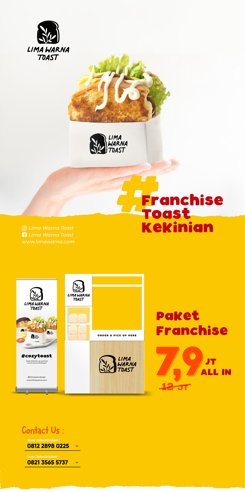 franchise toast murah mulai 7 jutaan lima warna toast
